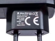 Cargador de viaje negro Blue Star para dispositivos con USB tipo C ; Entrada:110-240V AC 50-60Hz, Salida 5V - 2A, en blister